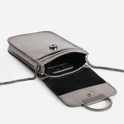 Pochette téléphone tactile TEXTO gris métallisé