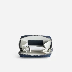 Porte-monnaie bleu en jean brut