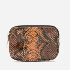 Porte-monnaie camel effet python