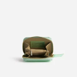 Porte-monnaie vert métallisé