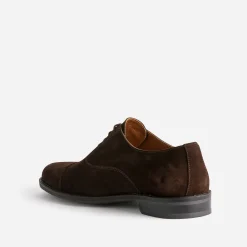 Richelieu marron cuir velours à bout droit