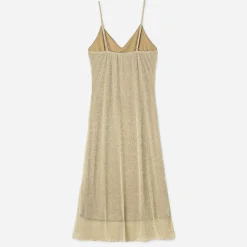 Robe TEXTO dorée à fines bretelles