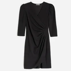 Robe TEXTO noire drapée