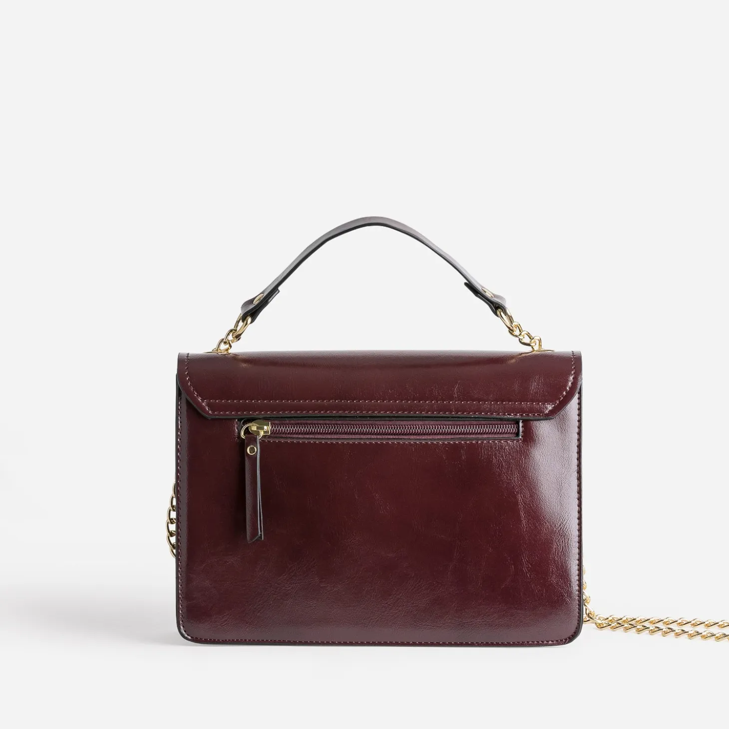 Sac à main bordeaux avec ouverture fantaisie