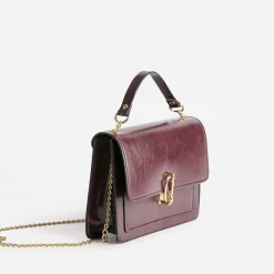 Sac à main bordeaux avec ouverture fantaisie