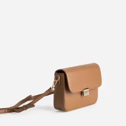 Sac à main cognac métalleries dorées