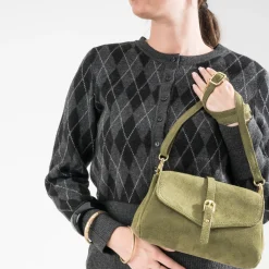 Sac à main kaki suédé