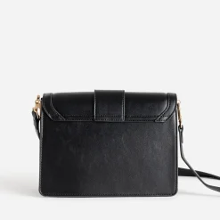 Sac à main noir avec boucle métal