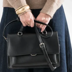 Sac à main noir double porté