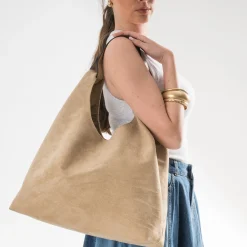 Sac à main TEXTO beige suedé