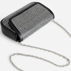 Sac à main TEXTO noir décor strass