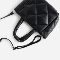 Sac à main TEXTO noir matelassé