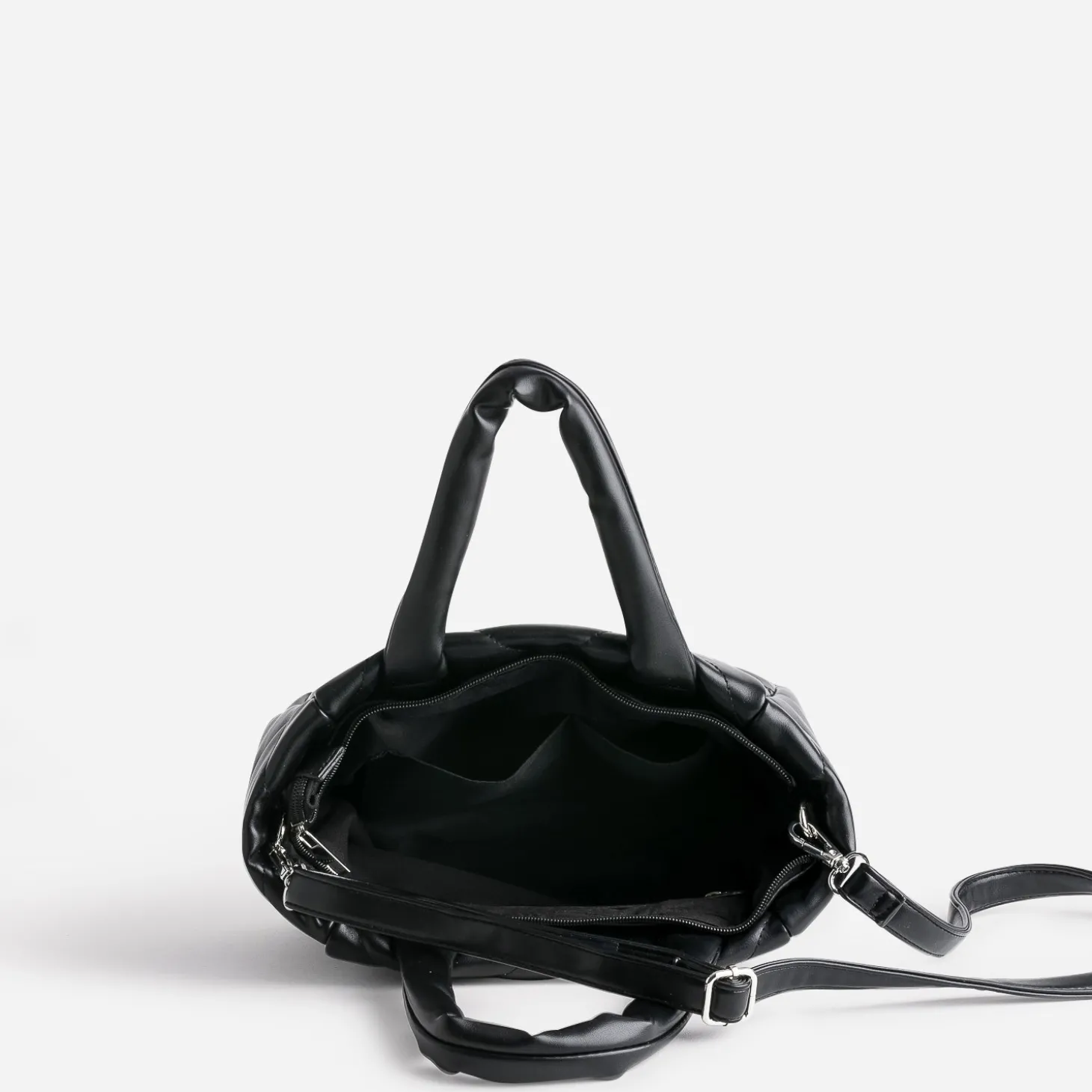 Sac à main TEXTO noir matelassé