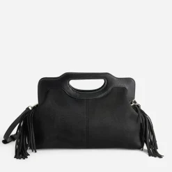 Sac à main TEXTO noir suédé à franges