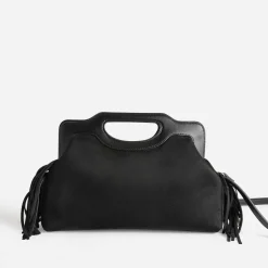 Sac à main TEXTO noir suédé à franges