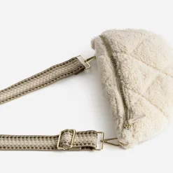 Sac banane écru sherpa bouclette