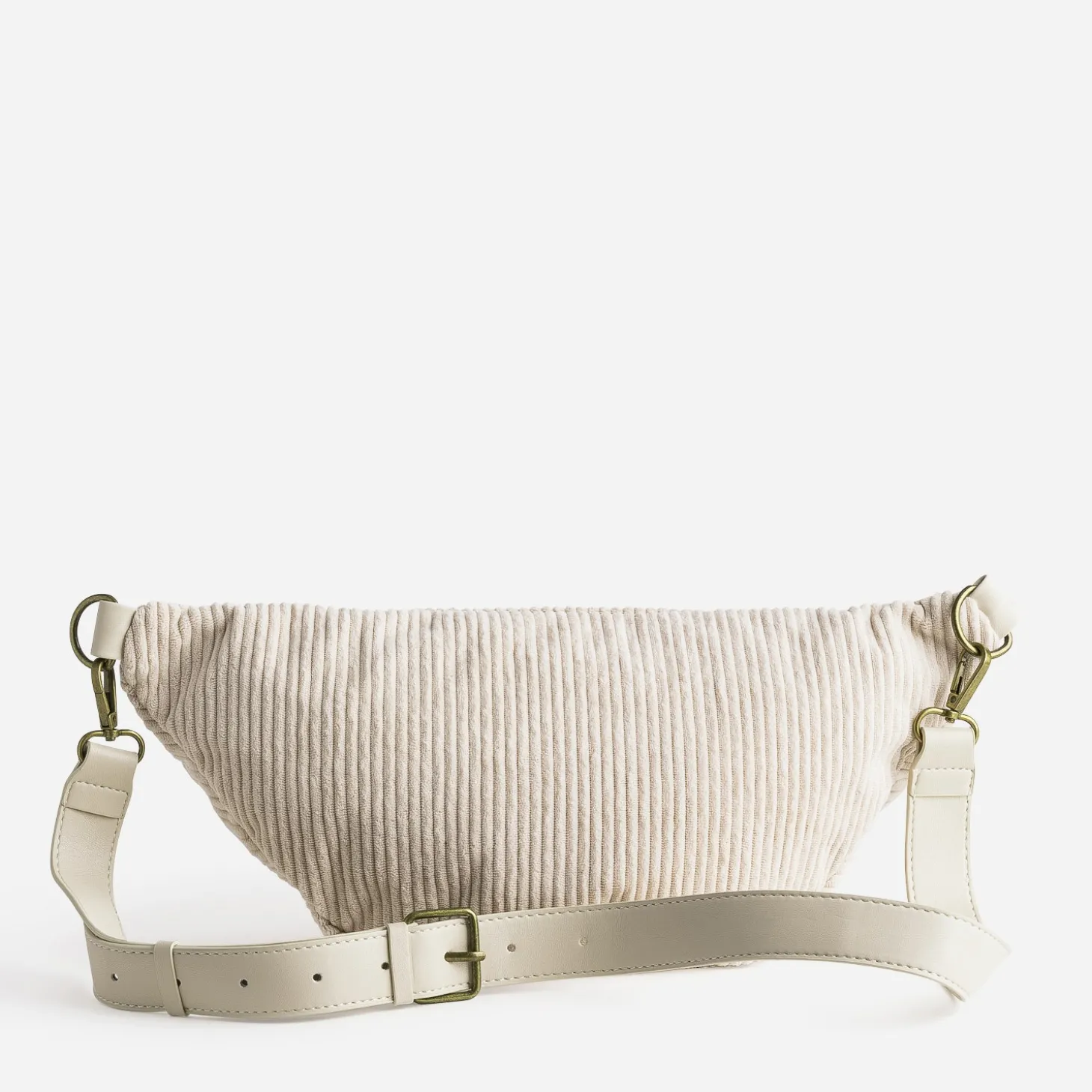 Sac banane écru velours côtelé