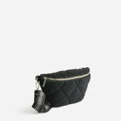 Sac banane noir sherpa bouclette