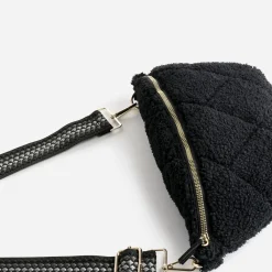 Sac banane noir sherpa bouclette