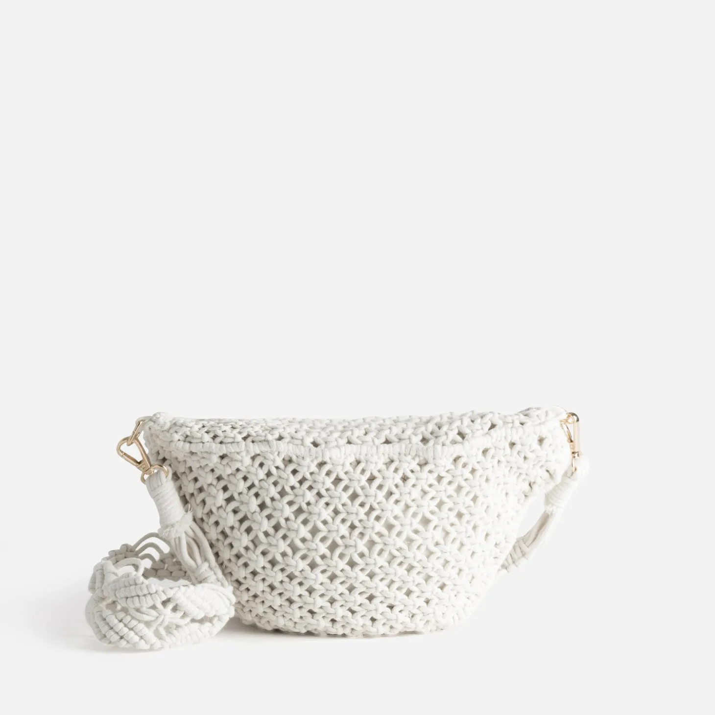 Sac banane TEXTO écru macramé