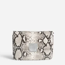 Sac bandoulière noir effet python