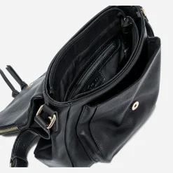 Sac besace noir avec rabat zippé