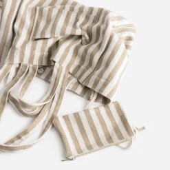 Sac cabas écru rayures beiges