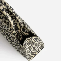 Sac cabas TEXTO beige à motif léopard