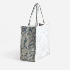 Sac cabas TEXTO beige jacquard motif floral