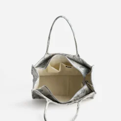 Sac cabas TEXTO beige jacquard motif floral