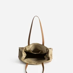 Sac cabas TEXTO beige paille papier