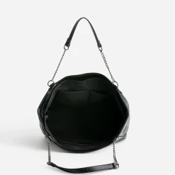 Sac cabas TEXTO noir décor clous