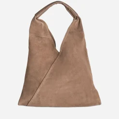 Sac hobo TEXTO taupe cuir velours