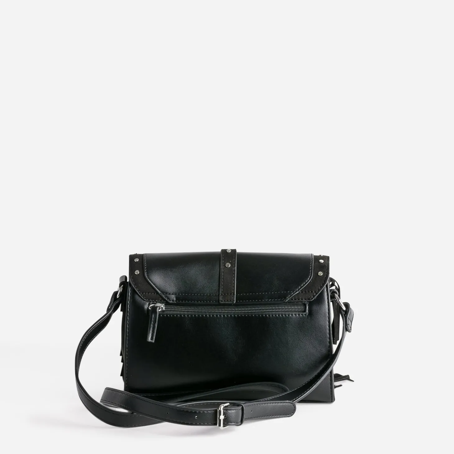 Sac TEXTO noir à clous et franges