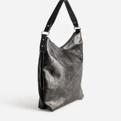 Sac TEXTO noir effet patchwork