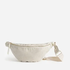 Sac-banane beige à motif chevrons