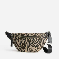 Sac-banane TEXTO beige foncé motif zèbre