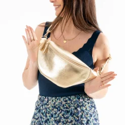 Sac-banane TEXTO or métallisé