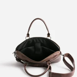Sacoche marron effet patiné
