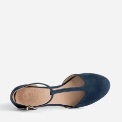 Salomé marine suédée éco-conçu à talon