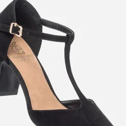 Salomé noire suédée éco-conçu à talon
