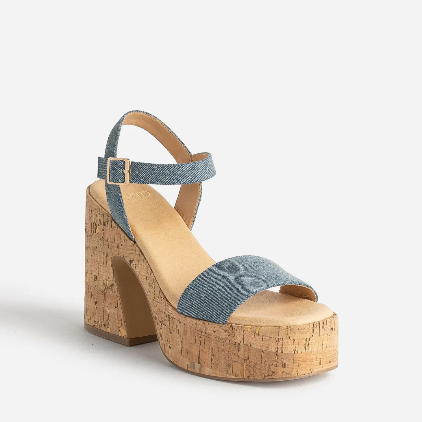 Sandale à plateforme TEXTO en jean bleu