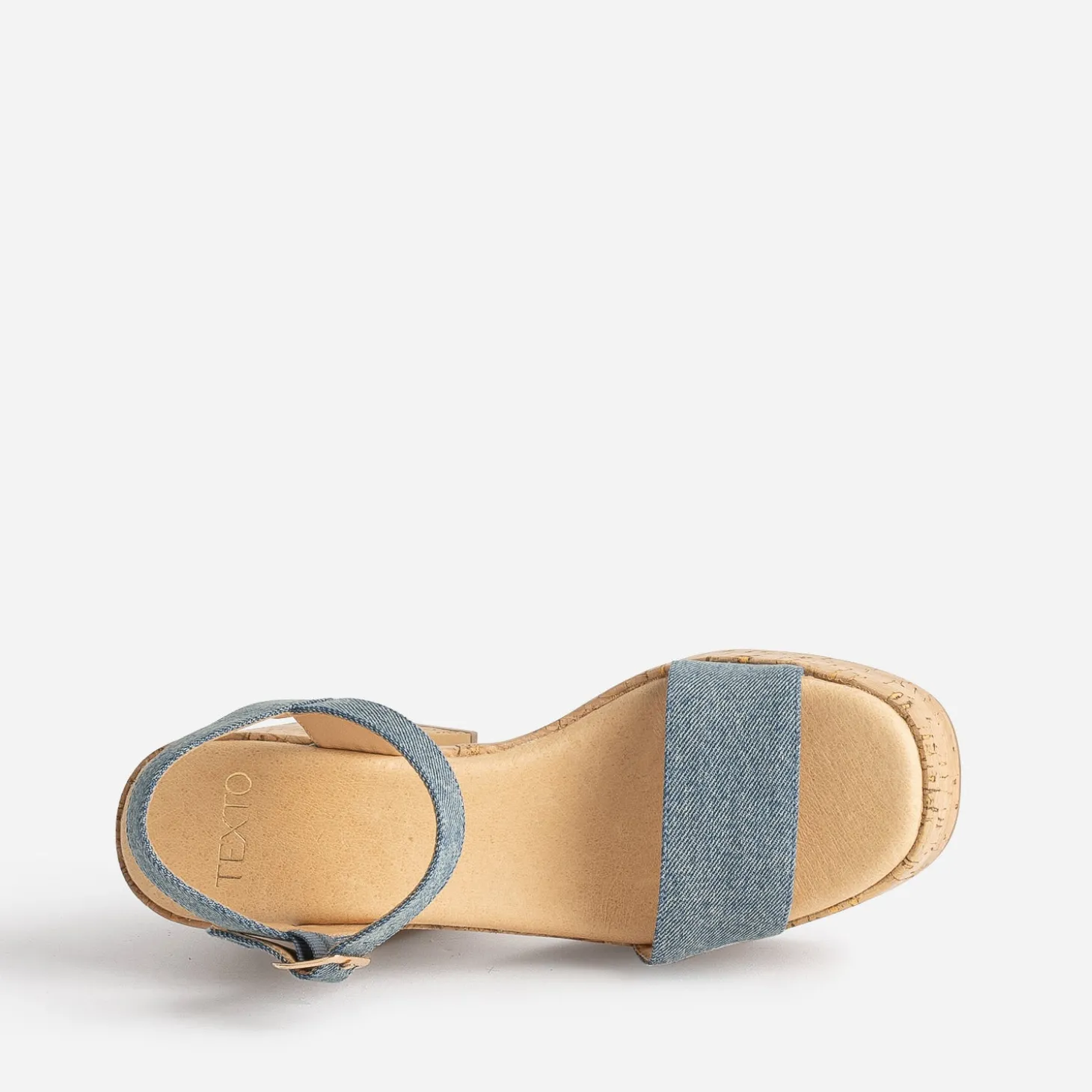 Sandale à plateforme TEXTO en jean bleu