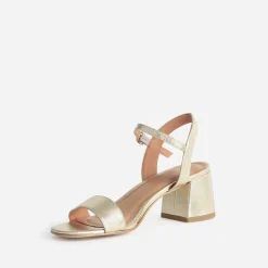 Sandale à talon dorée cuir