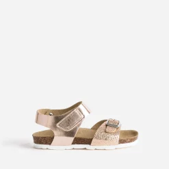 Sandale anatomique BUGGY rose cuivré en cuir