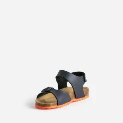 Sandale anatomique marine semelle orange