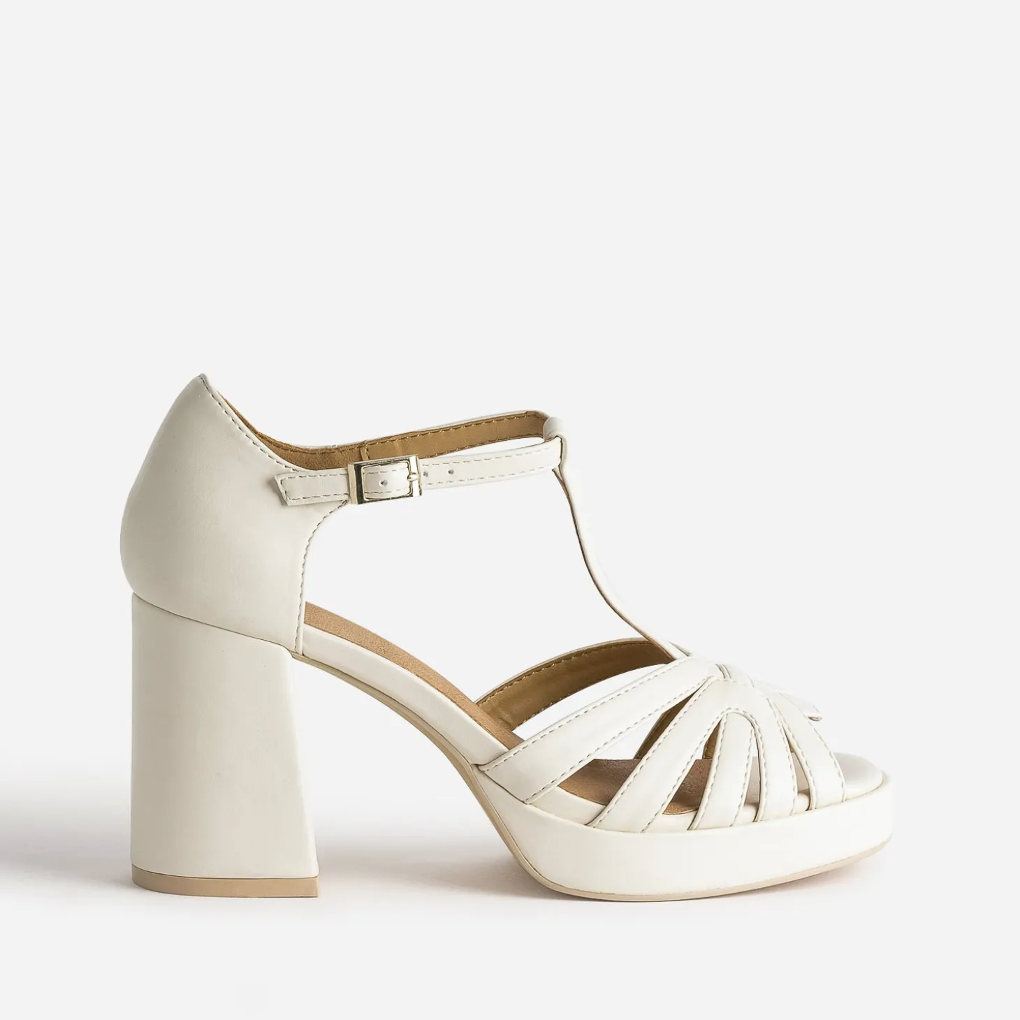 Sandale beige à talon