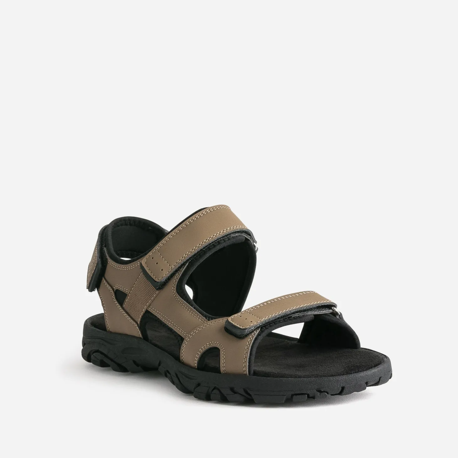 Sandale beige foncé à scratchs