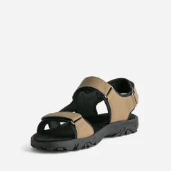 Sandale beige foncé à scratchs