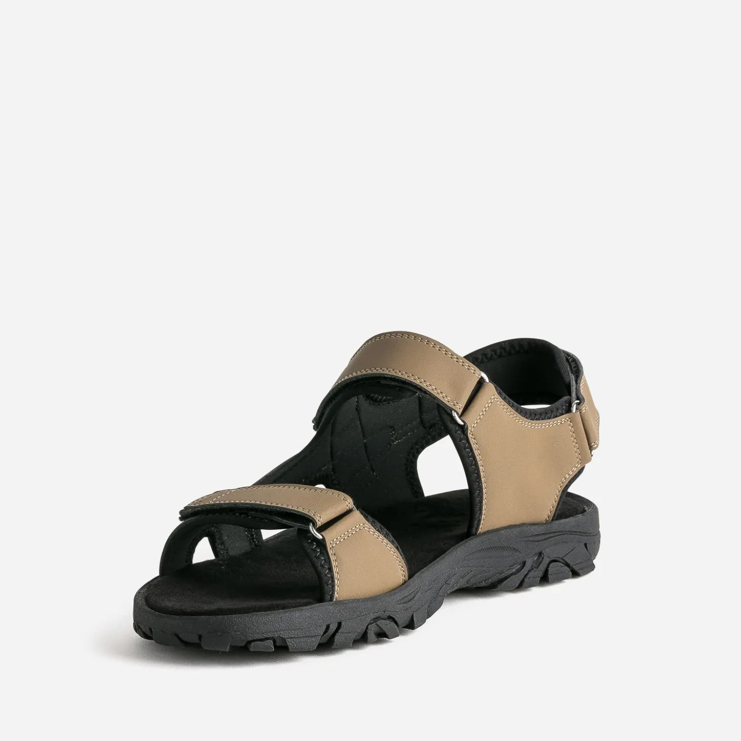 Sandale beige foncé à scratchs